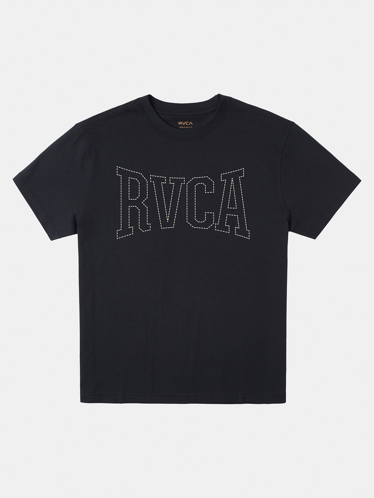 Polera Manga Corta Hombre Stitch Negra RVCA