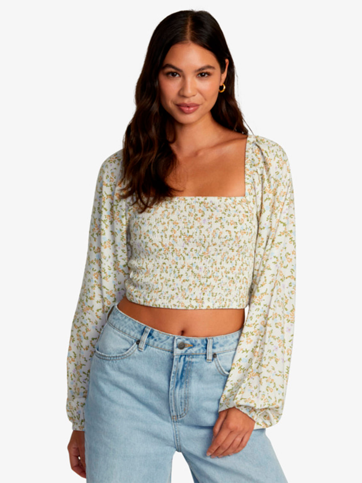 Blusa Manga Corta Mujer Saint Top Flower RVCA