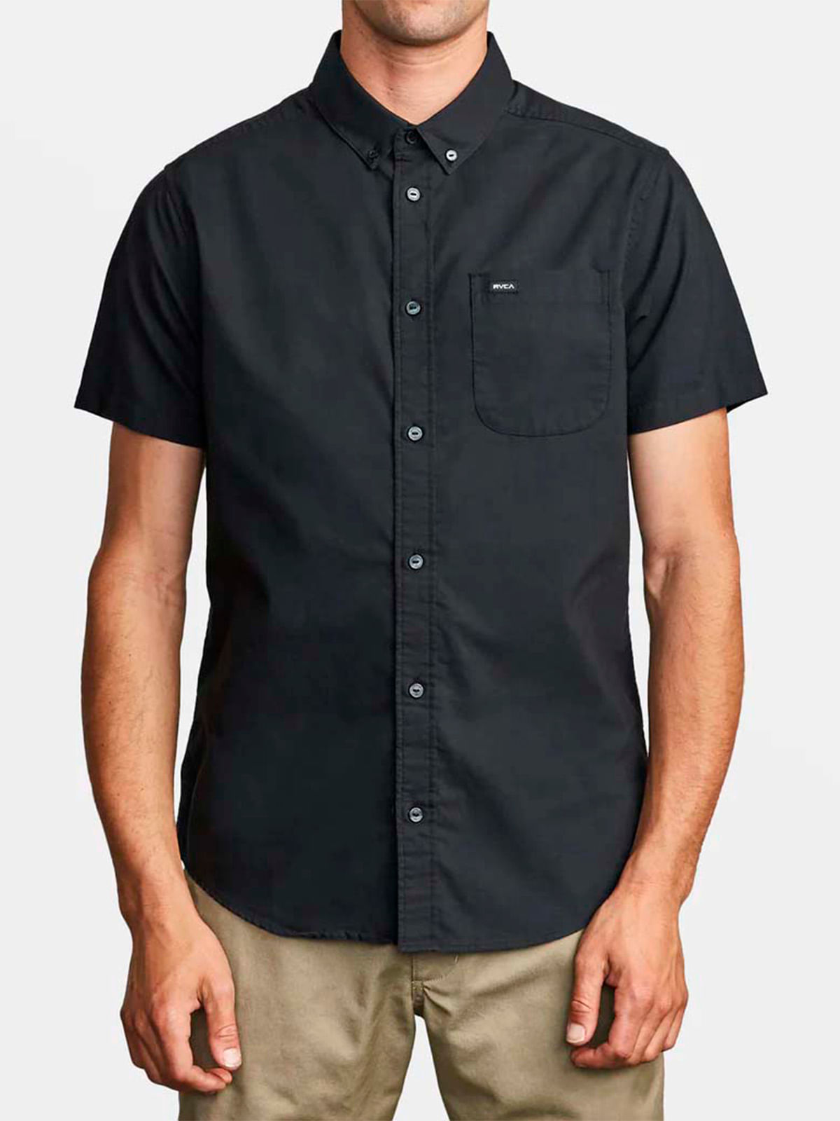 Camisa m/c Hombre Strech Negro RVCA